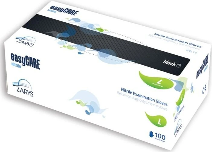 easyCARE mustad nitriilkindad Zarys, suurus L, 100 tk